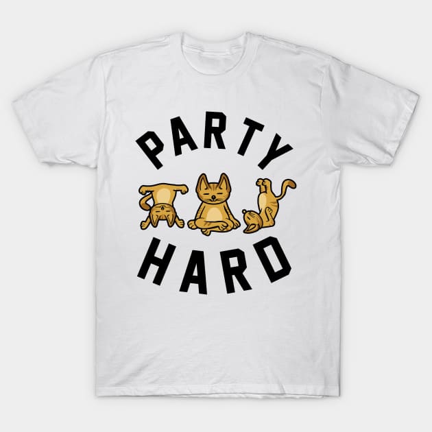 Party Hard Funny Yoga T-Shirt by KsuAnn